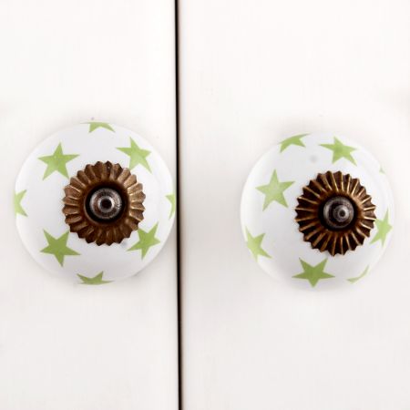 Green Star Ceramic Knob